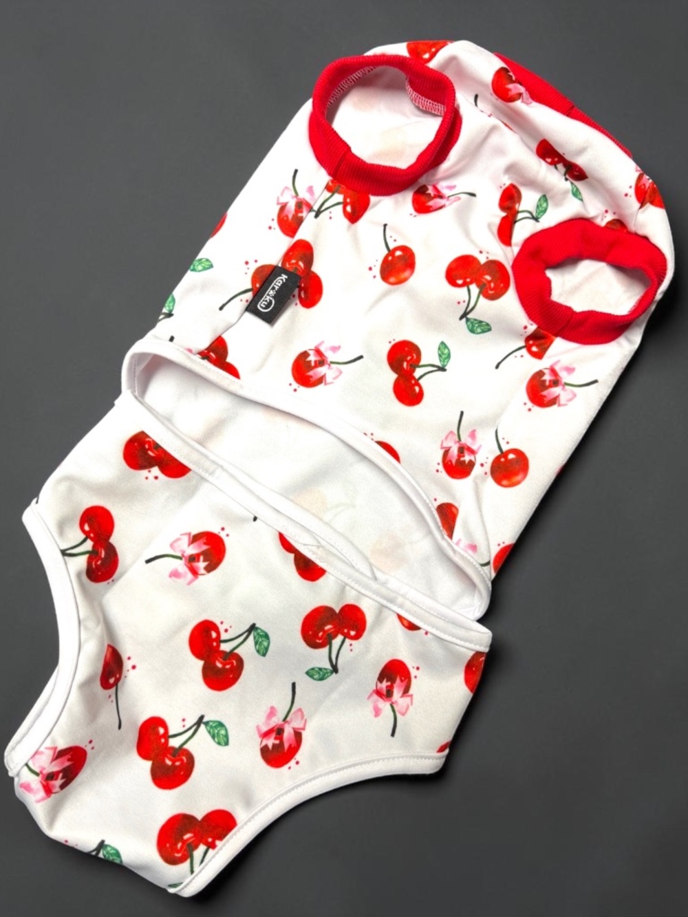 Dog Recovery Suit Small Cherry Print Surgery Onesie NWOT - Picture 14 of 16